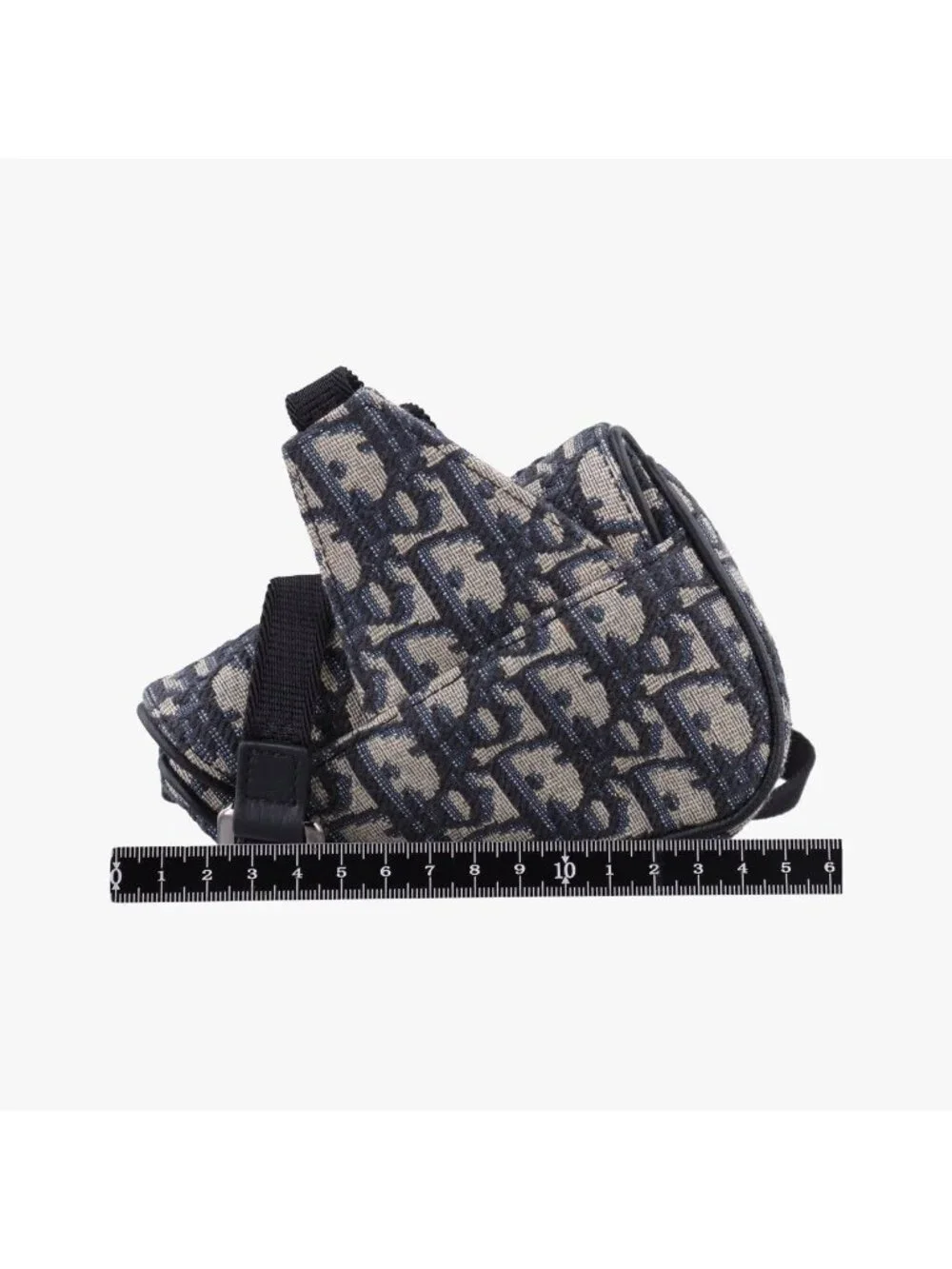 Dior Saddle Navy Gray Jacquard Handbag